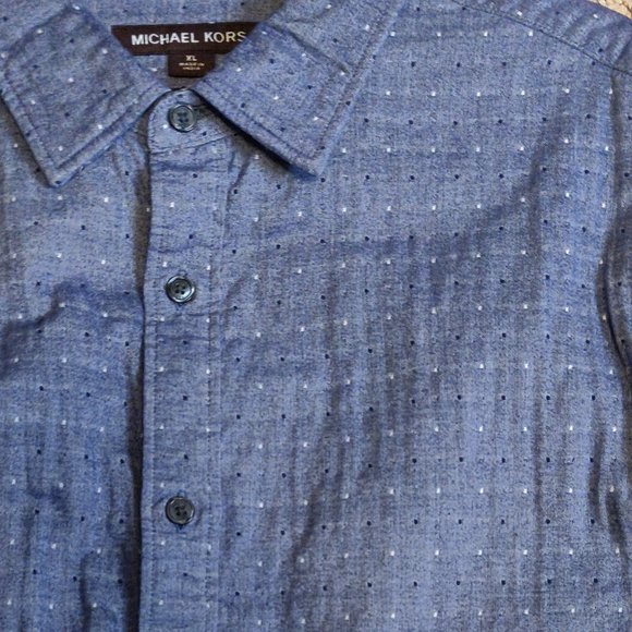 Michael Kors Classic Fit Chambray Dots Checked Contrast Lining MEN'S SIZ… - Picture 5 of 8